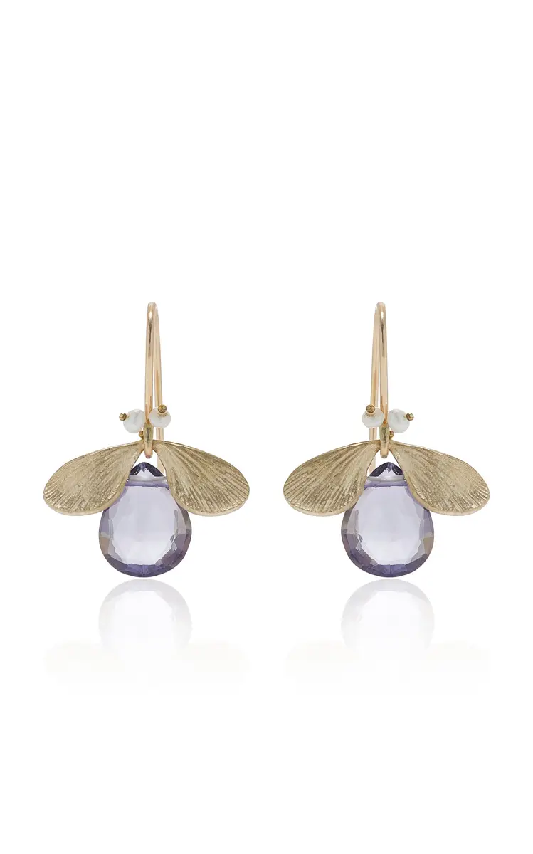 Annette Ferdinandsen Iolite & Pearl Jeweled Bug Earrings | Thumbnail 4