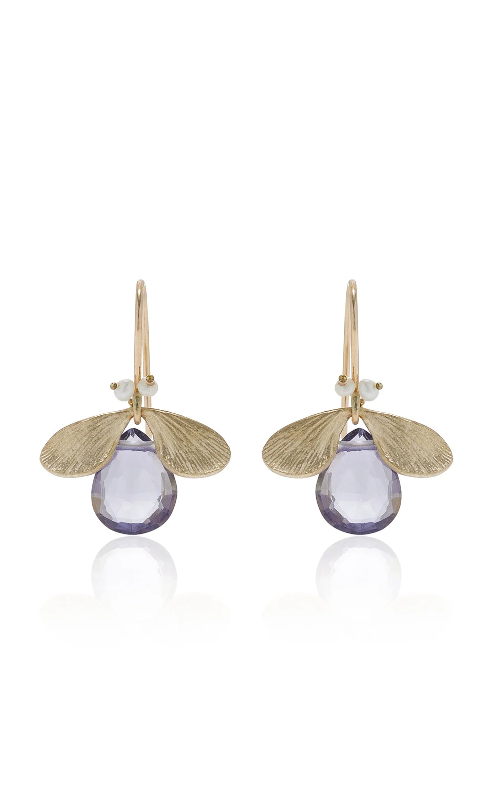 Annette Ferdinandsen Iolite & Pearl Jeweled Bug Earrings
