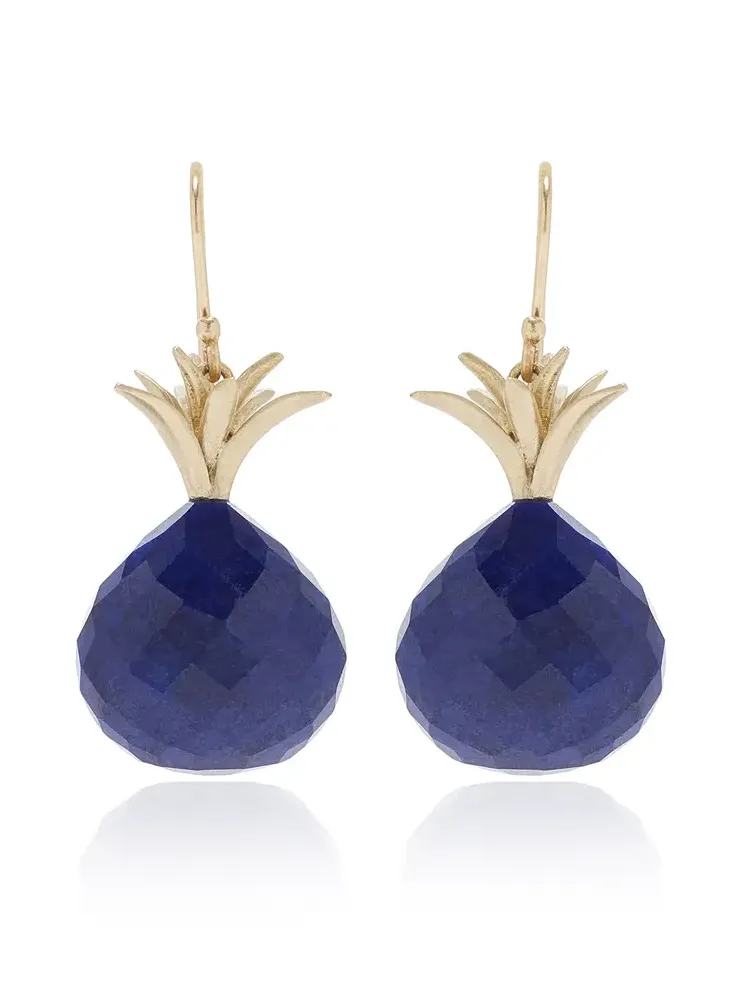 Lapis Pineapple Earrings