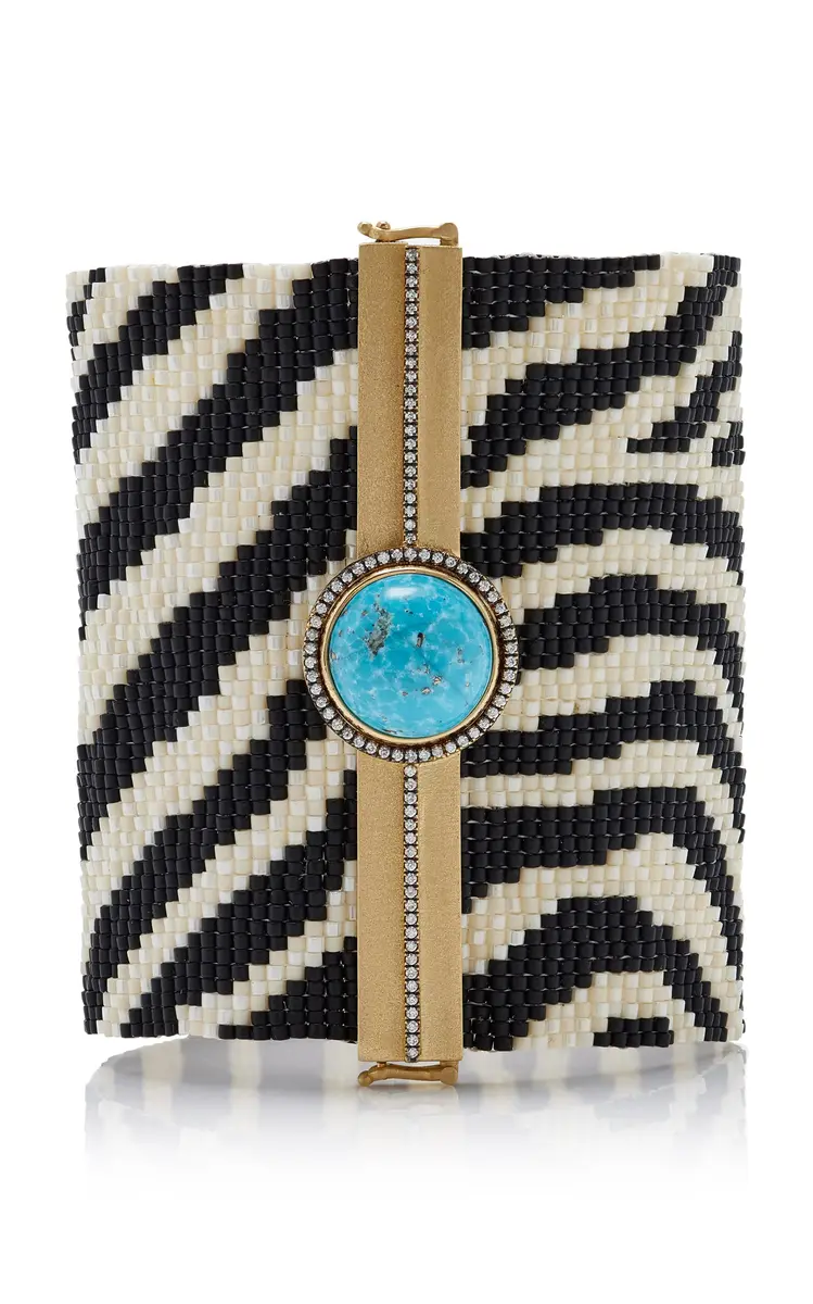 Silvia Furmanovich 18K Yellow Gold Zebra Woven Bead Bracelet | Image 1 Silvia Furmanovich 18K Yellow Gold Zebra Woven Bead Bracelet | Image 1