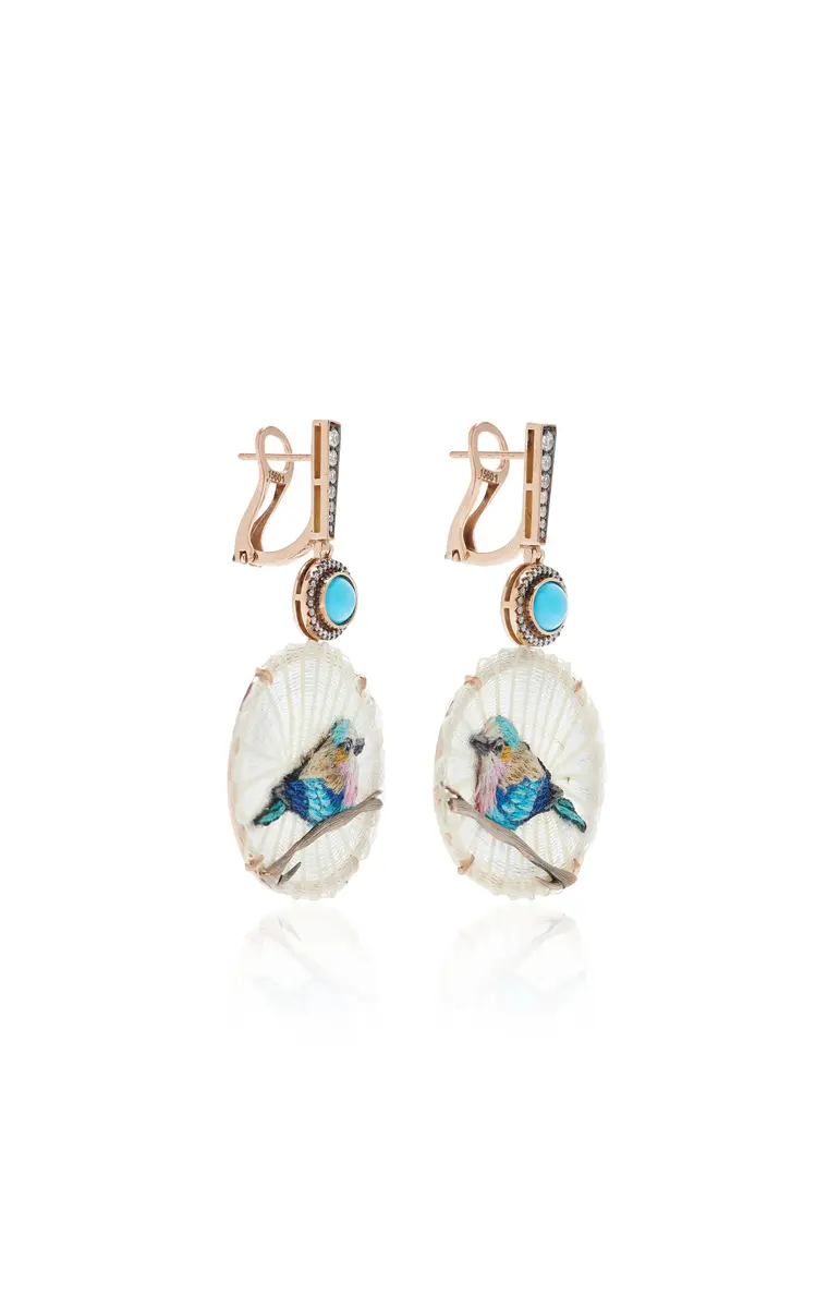 Silvia Furmanovich Embroidered Woven Horse Mane Bird Earrings | Thumbnail 3 Silvia Furmanovich Embroidered Woven Horse Mane Bird Earrings | Thumbnail 3