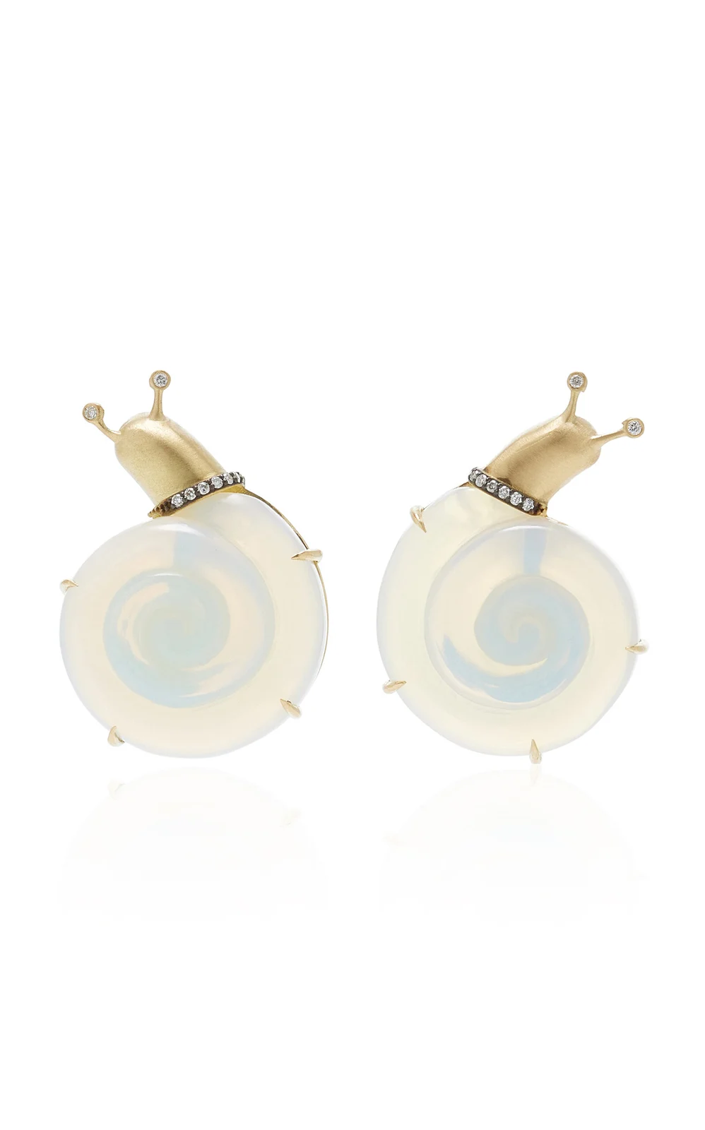 Opaline and Diamond Snail Earrings Opaline and Diamond Snail Earrings