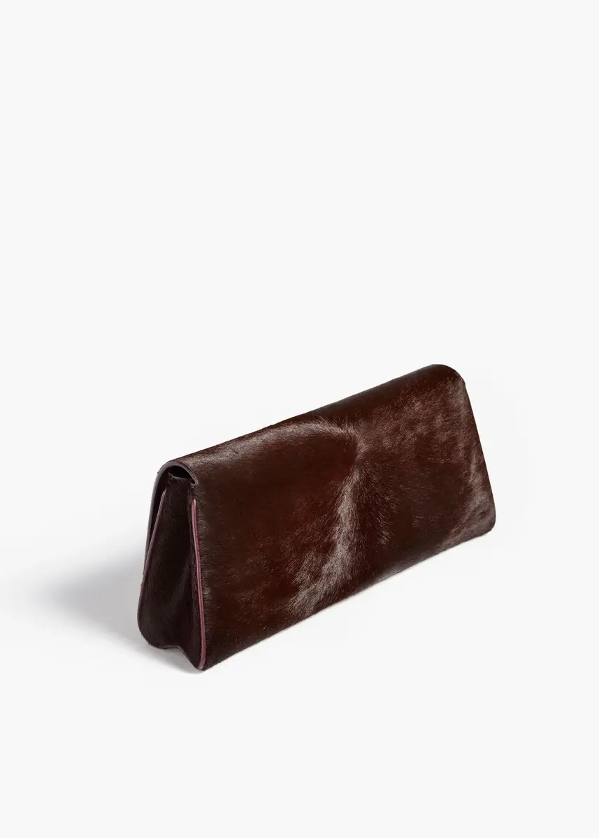 Khaite Audrey Clutch In Rouge Noir Haircalf | Thumbnail 2 Khaite Audrey Clutch In Rouge Noir Haircalf | Thumbnail 2