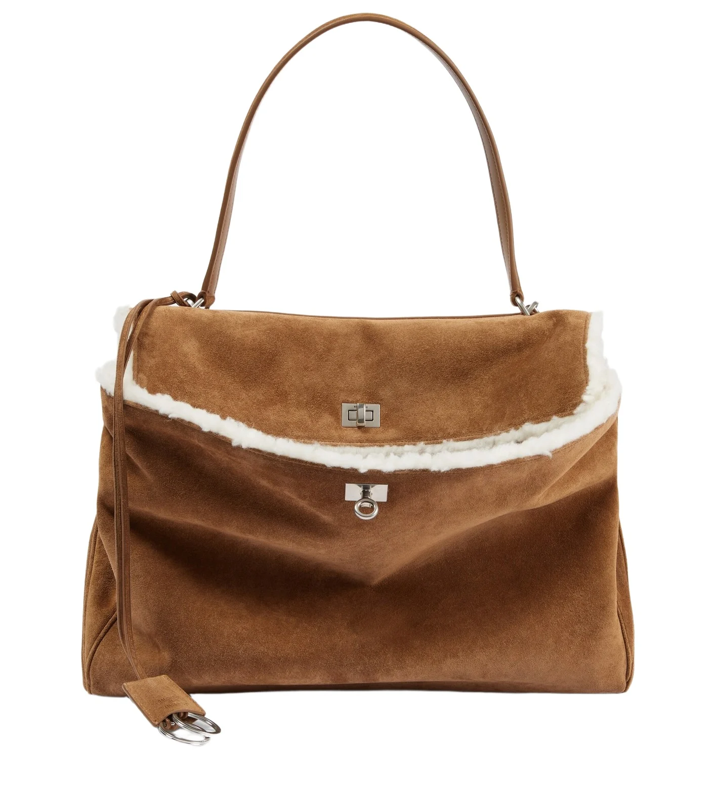 Rodeo Large shearling-lined suede shoulder bag