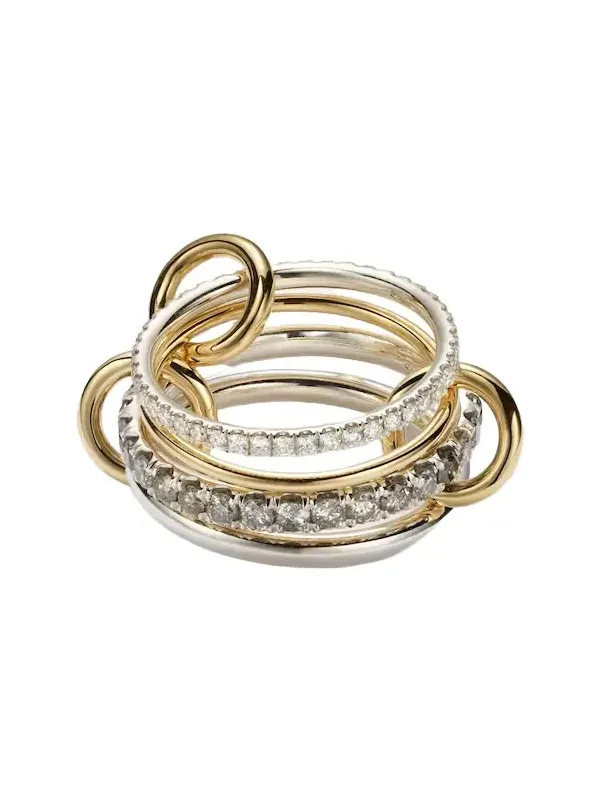 Arla 18kt gold and 925 sterling silver ring with diamonds Arla 18kt gold and 925 sterling silver ring with diamonds