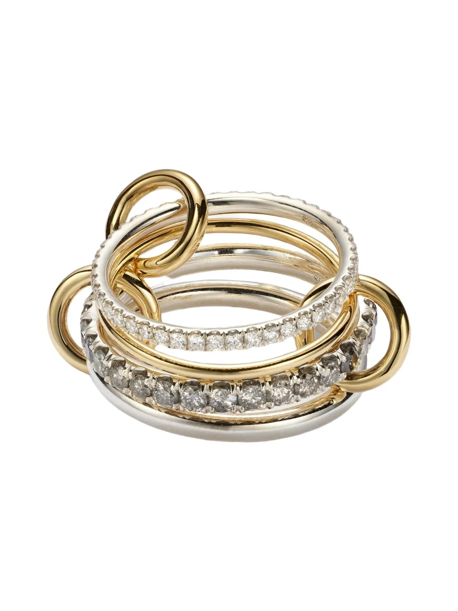 Arla 18kt gold and 925 sterling silver ring with diamonds Arla 18kt gold and 925 sterling silver ring with diamonds