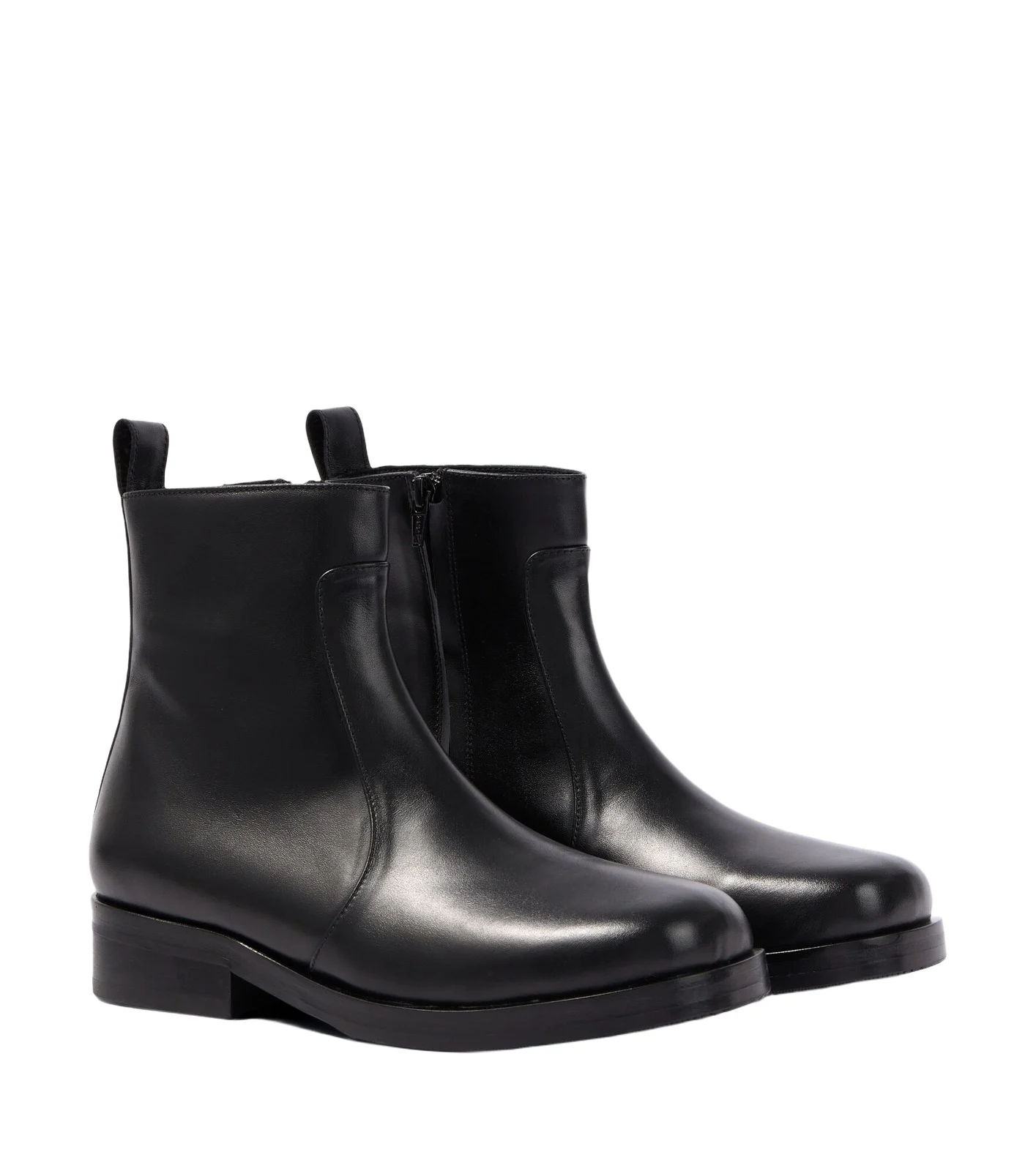 Square leather ankle boots Square leather ankle boots