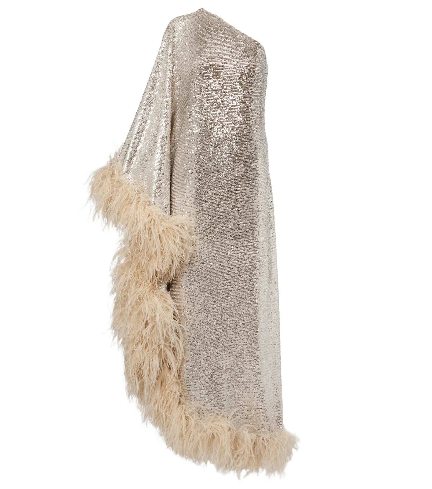 Ubud feather-trimmed sequined gown Ubud feather-trimmed sequined gown