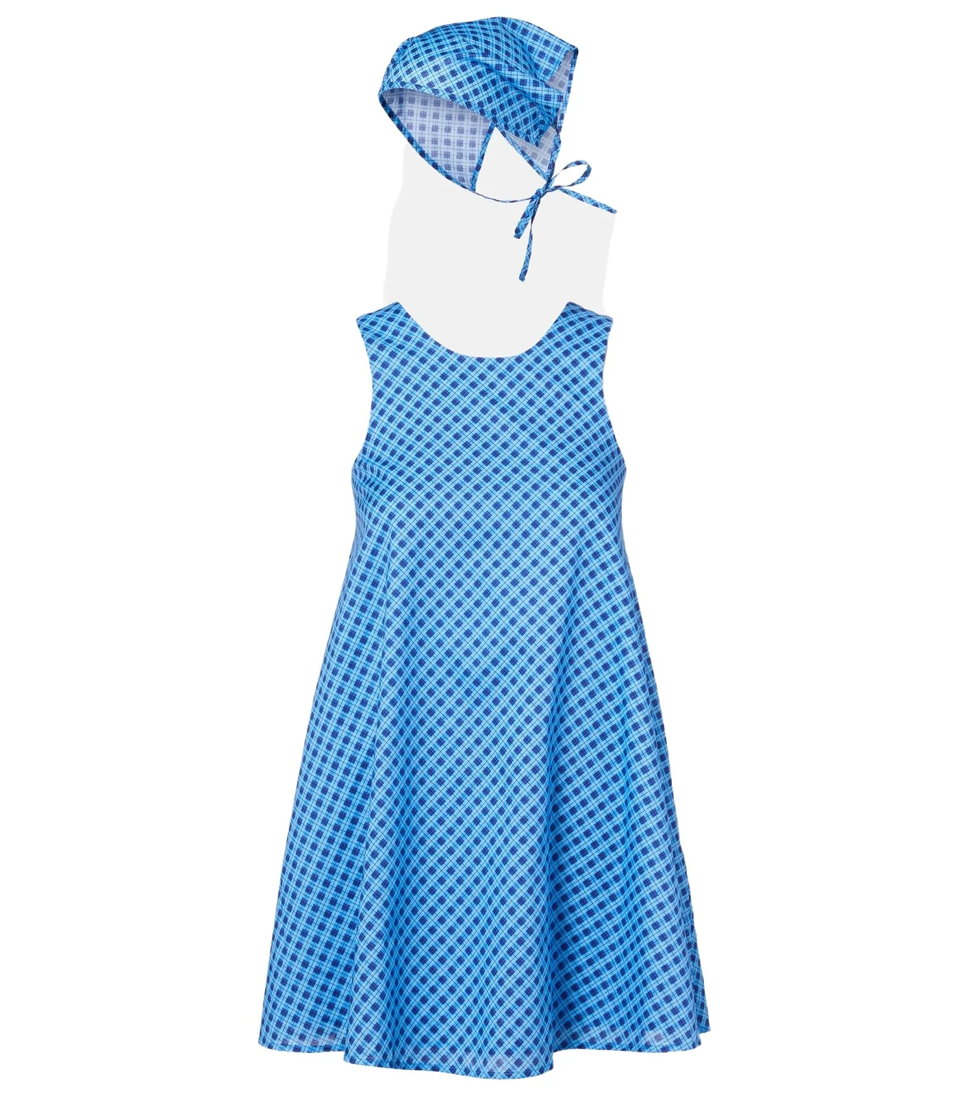 Betsie plaid cotton minidress and scarf set