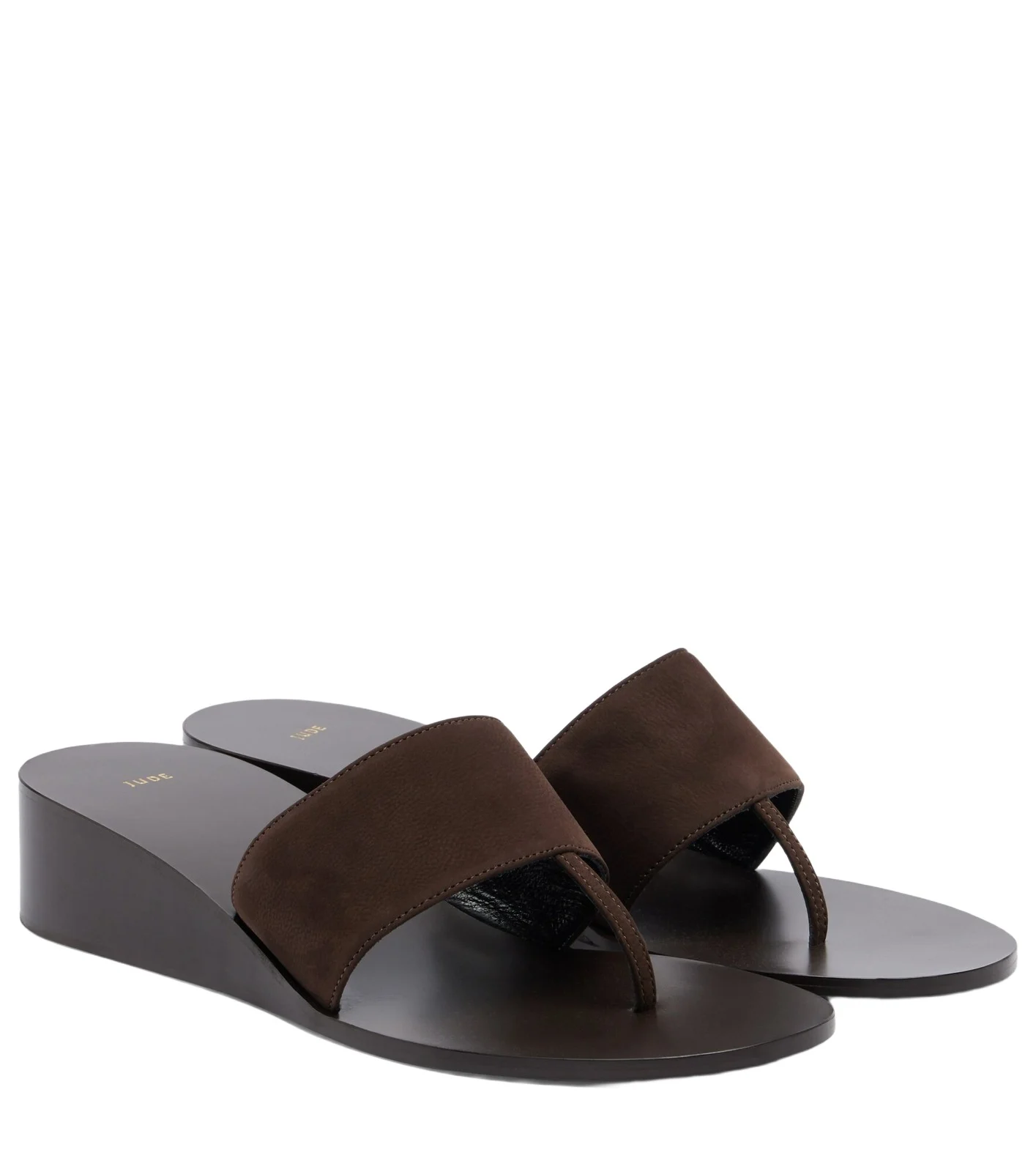 Lucille leather wedge thong sandals