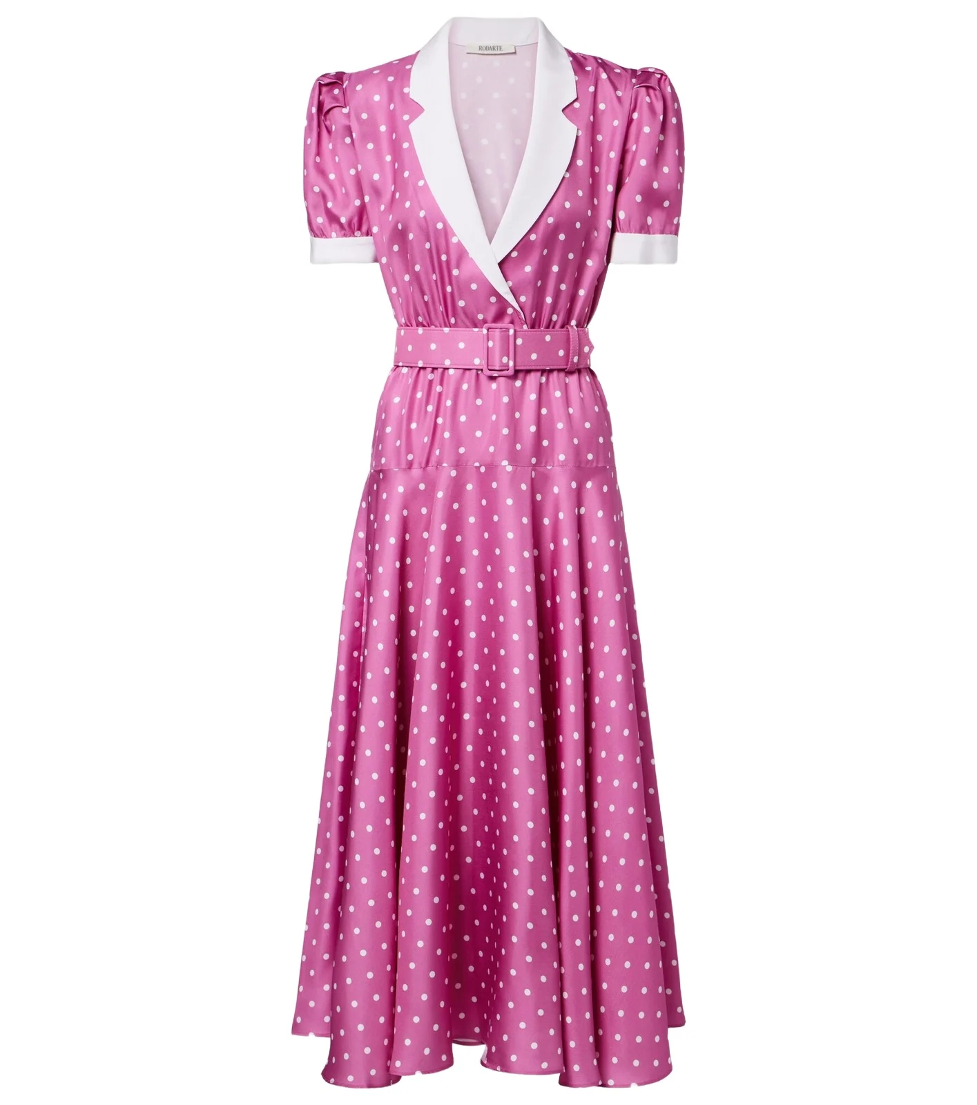 Belted polka-dot silk twill midi dress Belted polka-dot silk twill midi dress