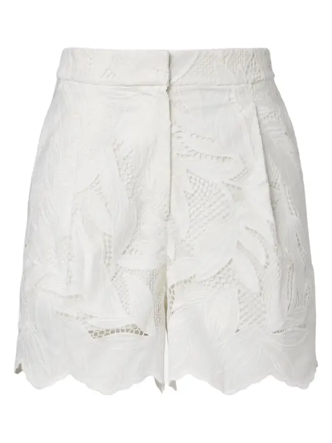 Embroidered mesh shorts