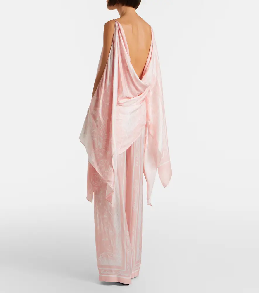 Balmain Printed satin palazzo pants | Thumbnail 4