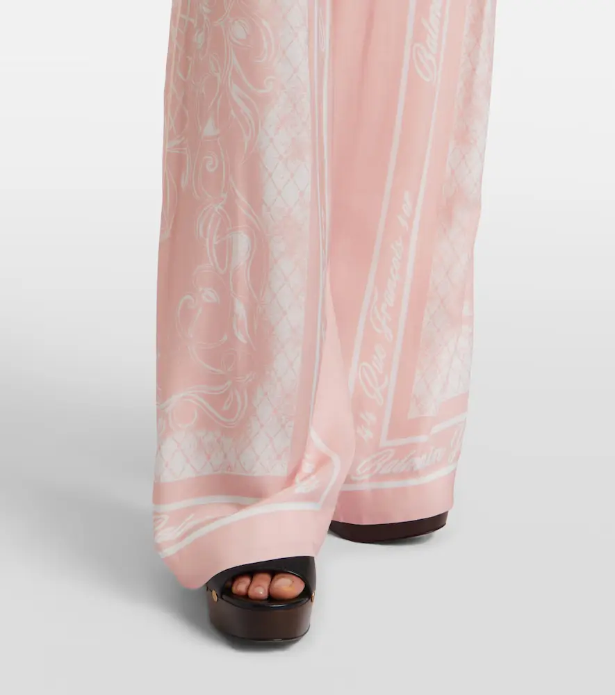 Balmain Printed satin palazzo pants | Thumbnail 5