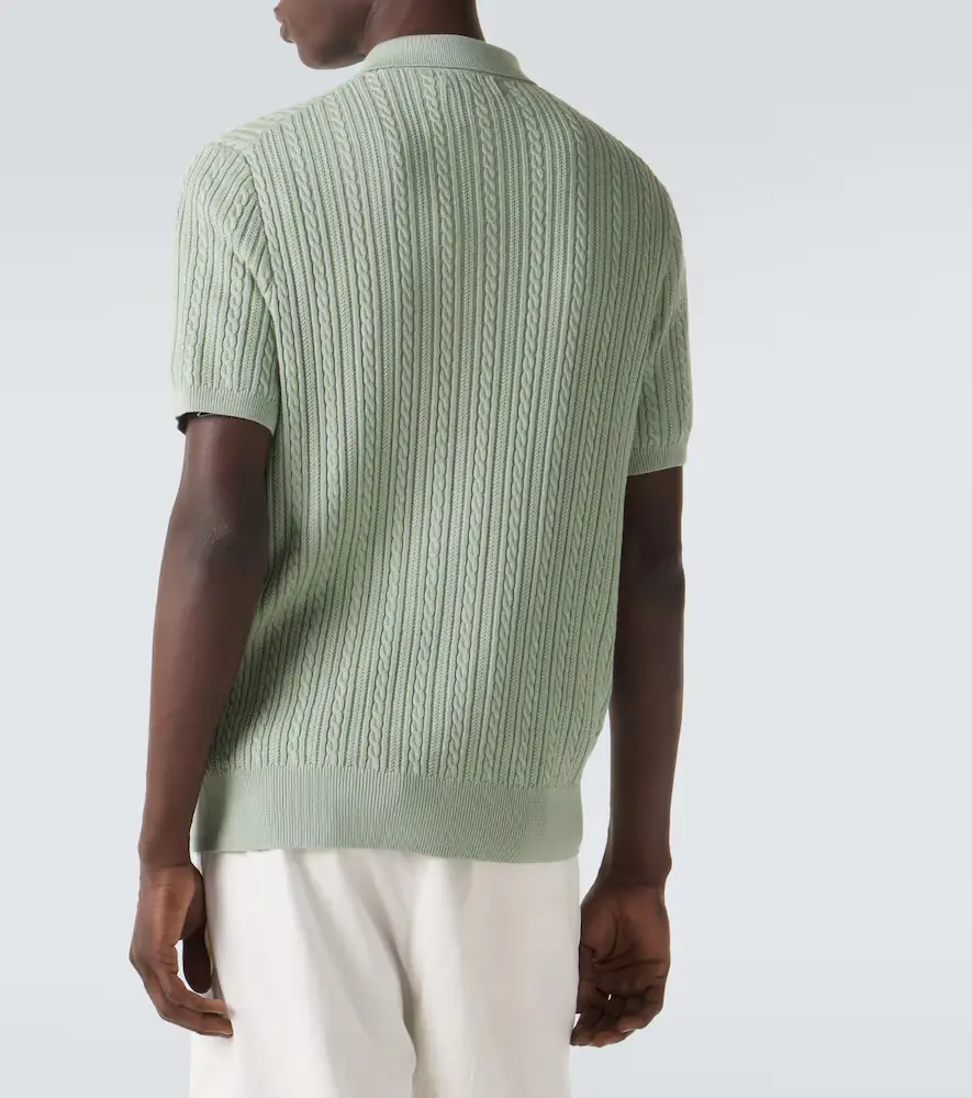 Polo Ralph Lauren Cable-knit cotton polo shirt | Thumbnail 3