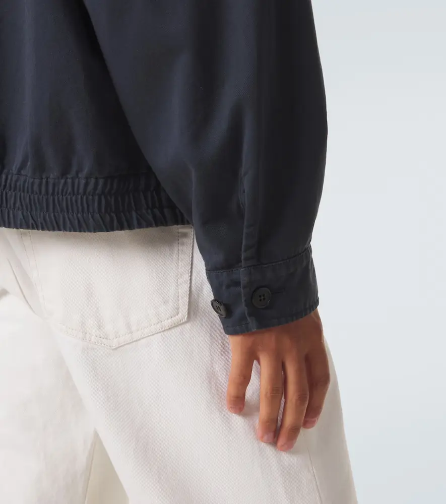 Prada Leather-trimmed cotton canvas blouson jacket | Thumbnail 4 Prada Leather-trimmed cotton canvas blouson jacket | Thumbnail 4