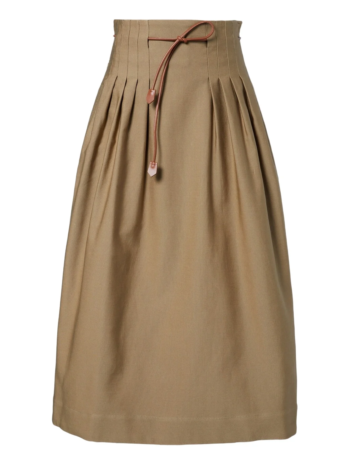 Tempio belted cotton twill midi skirt Tempio belted cotton twill midi skirt