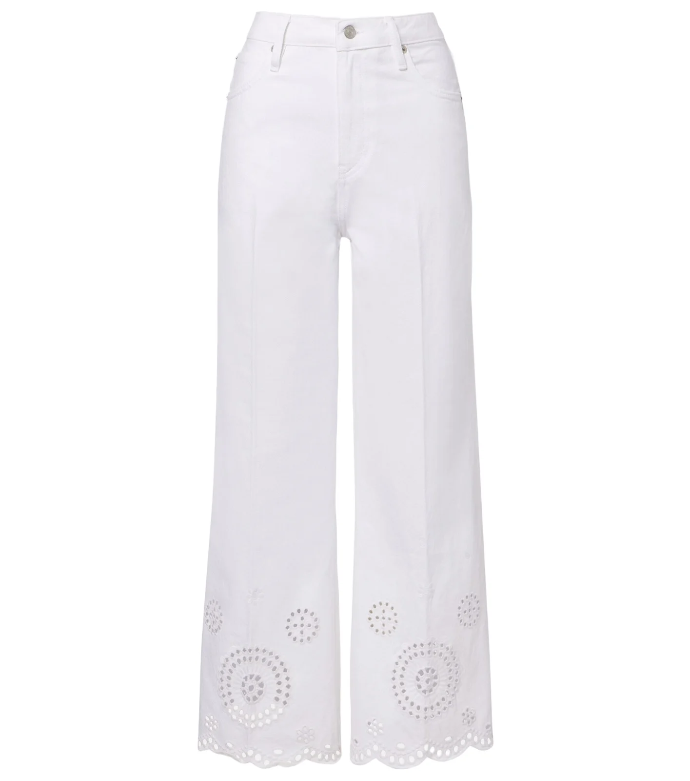 Frame The Eyelet embroidered flared jeans
