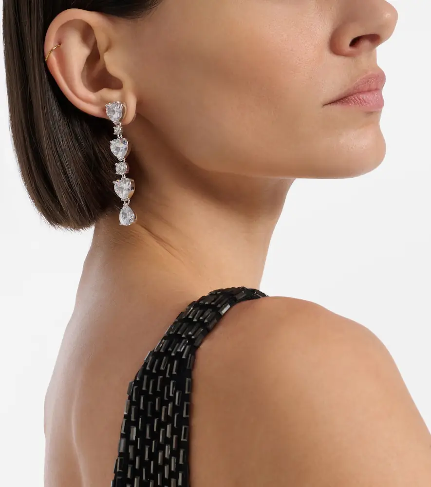 Self-Portrait Tiered embellished earrings | Thumbnail 6