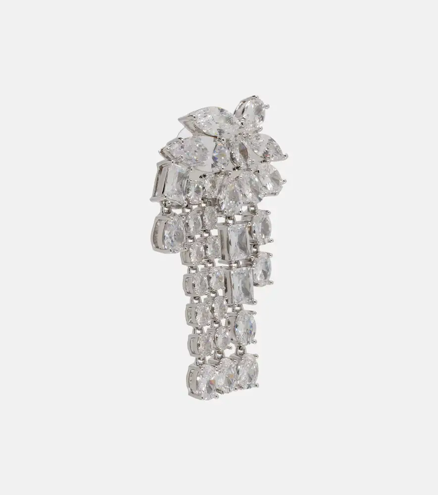 Self-Portrait Crystal-embellished drop earrings | Thumbnail 2