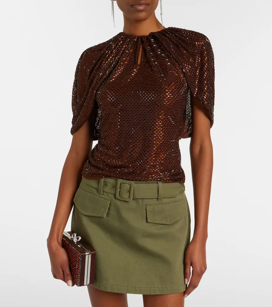 Self-Portrait Embellished mesh top | Thumbnail 4