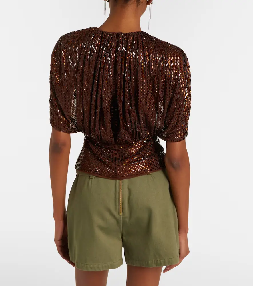 Self-Portrait Embellished mesh top | Thumbnail 5