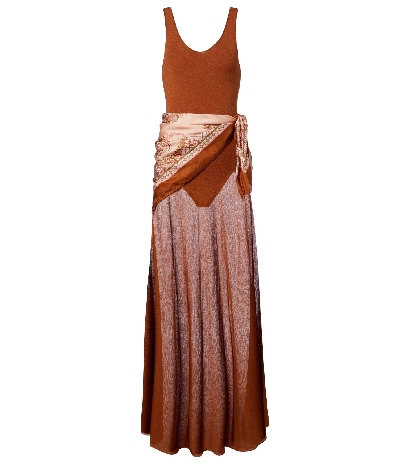 Aster scarf-detail maxi dress
