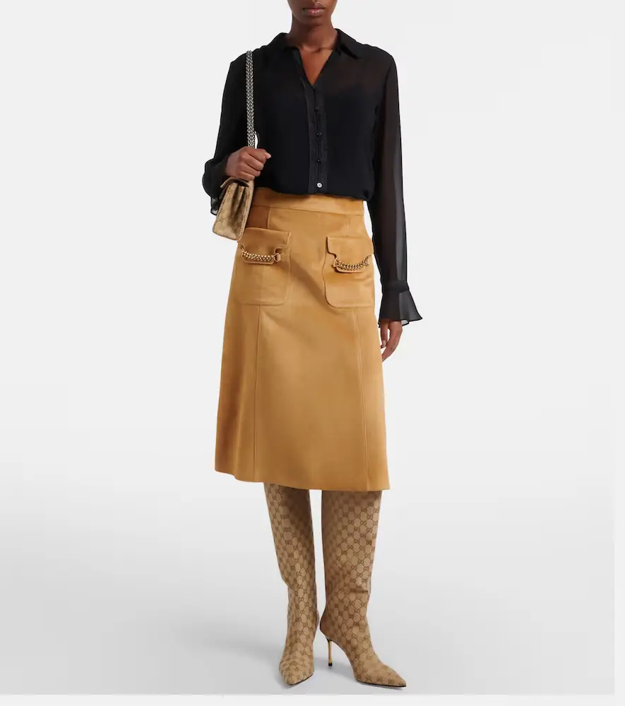 Gucci Embellished suede midi skirt | Thumbnail 3 Gucci Embellished suede midi skirt | Thumbnail 3