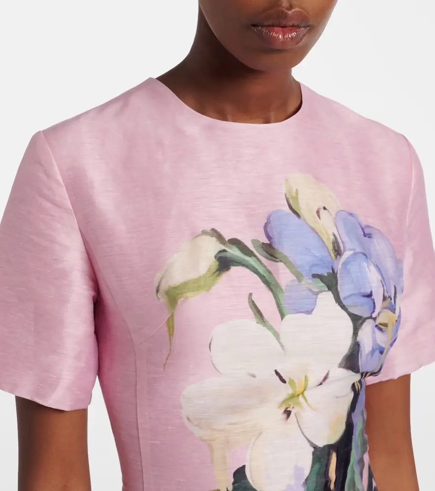 Leo Lin Caroline floral linen-blend midi dress | Thumbnail 3
