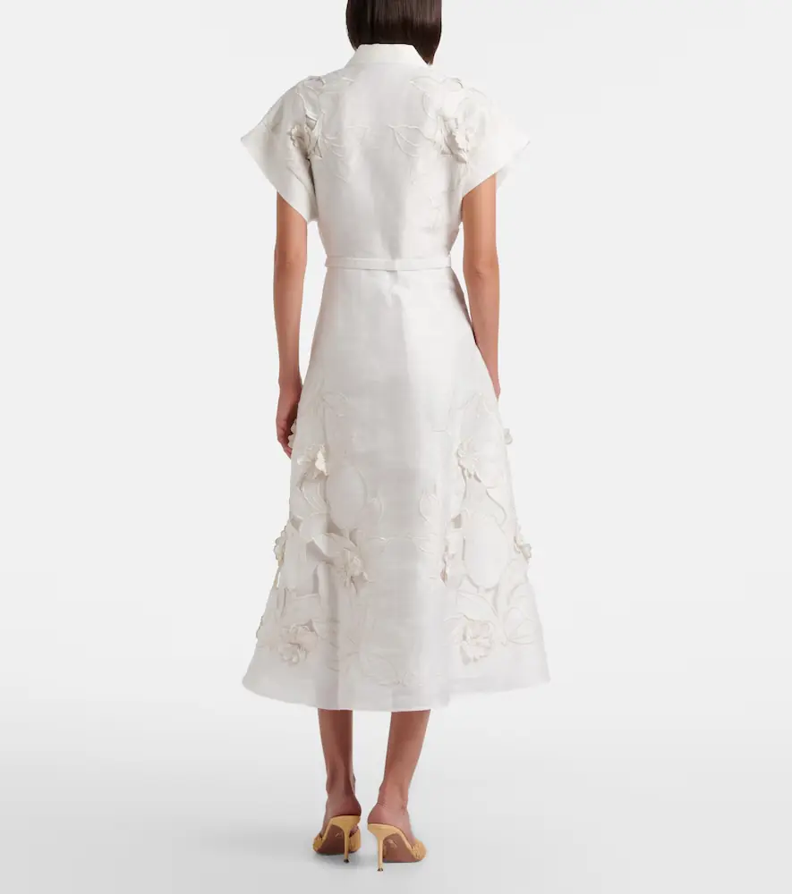 Leo Lin Aubrey floral-appliqué linen-blend shirt dress | Thumbnail 4 Leo Lin Aubrey floral-appliqué linen-blend shirt dress | Thumbnail 4