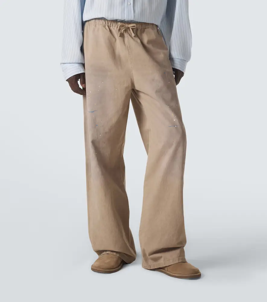 Acne Studios Cotton twill wide-leg pants | Thumbnail 3
