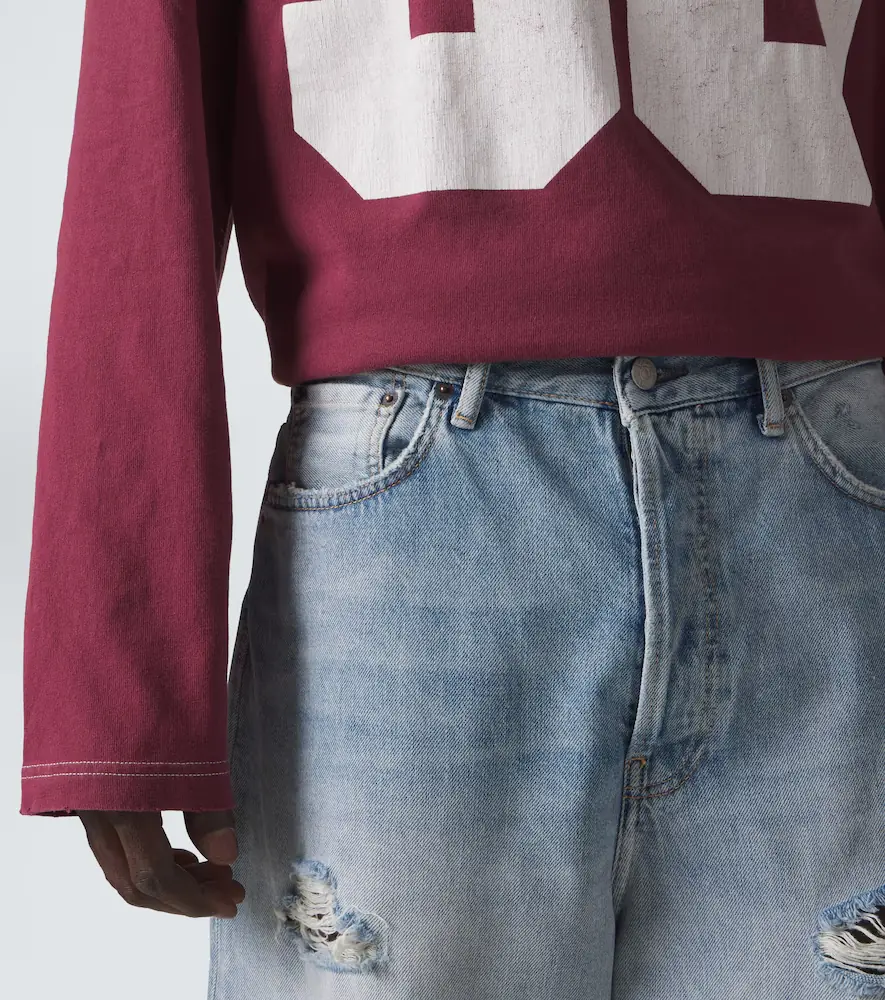 Acne Studios Distressed denim Bermuda shorts | Thumbnail 4