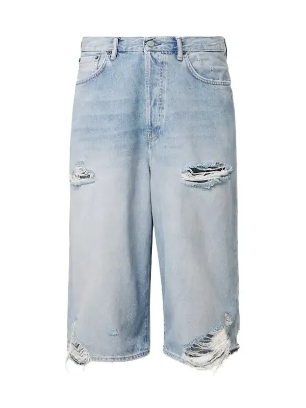 Acne Studios Distressed denim Bermuda shorts