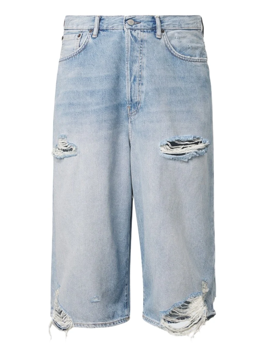 Acne Studios Distressed denim Bermuda shorts