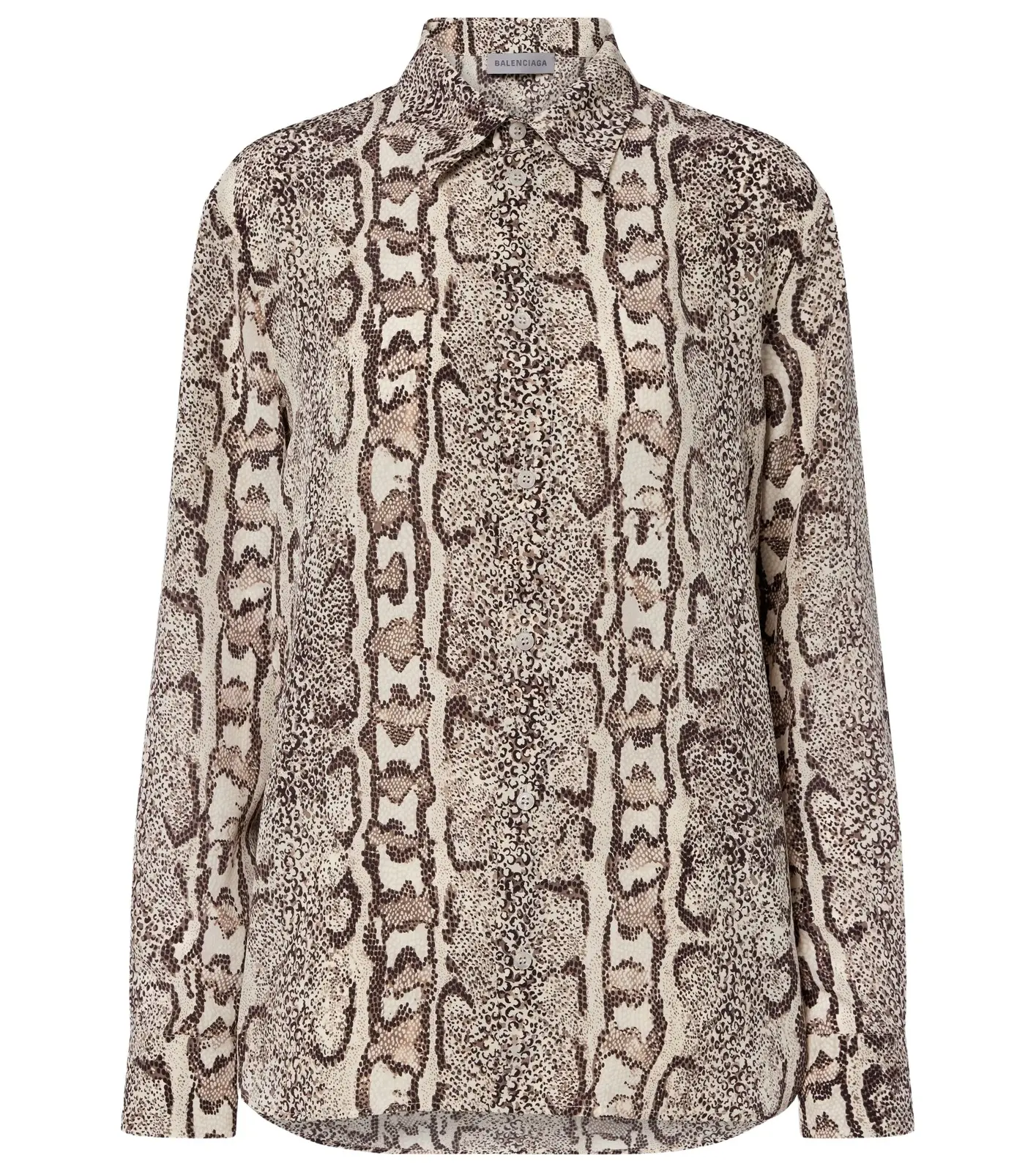 Snake-print silk shirt