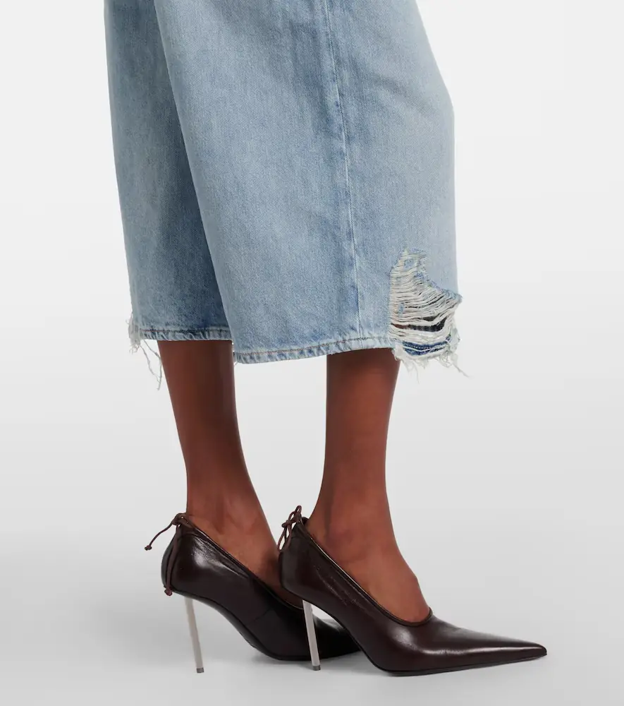 Acne Studios Distressed denim Bermuda shorts | Thumbnail 2