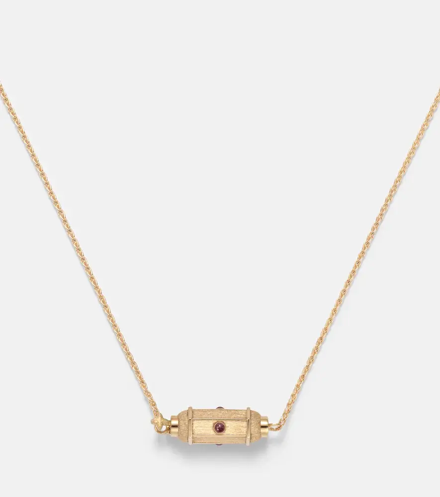 Marie Lichtenberg Coco Micro 18kt gold locket necklace with rubies | Thumbnail 2