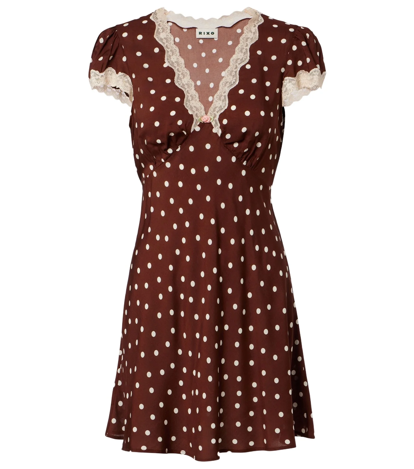 Cely lace-trimmed polka-dot minidress Cely lace-trimmed polka-dot minidress