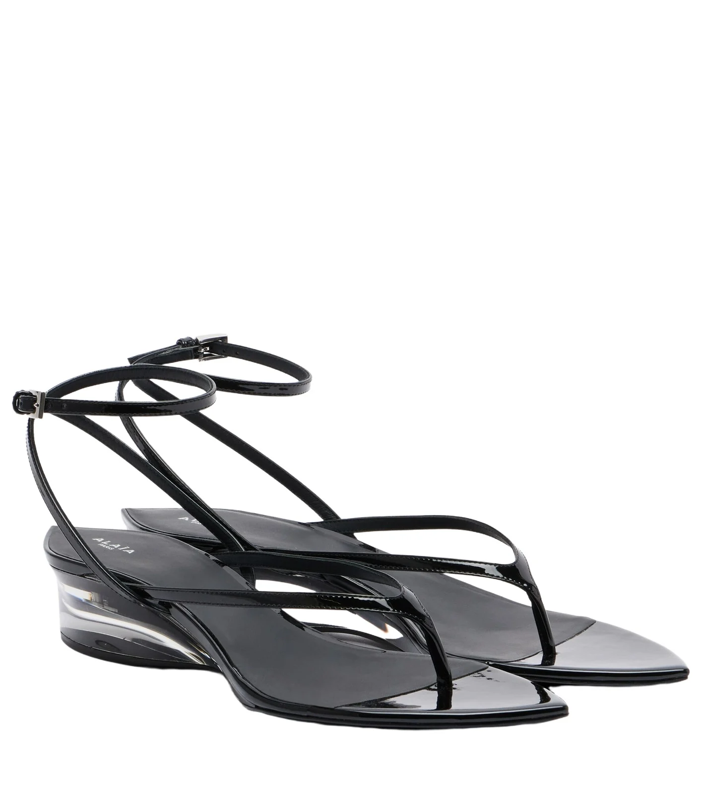 Invisible patent leather thong sandals Invisible patent leather thong sandals