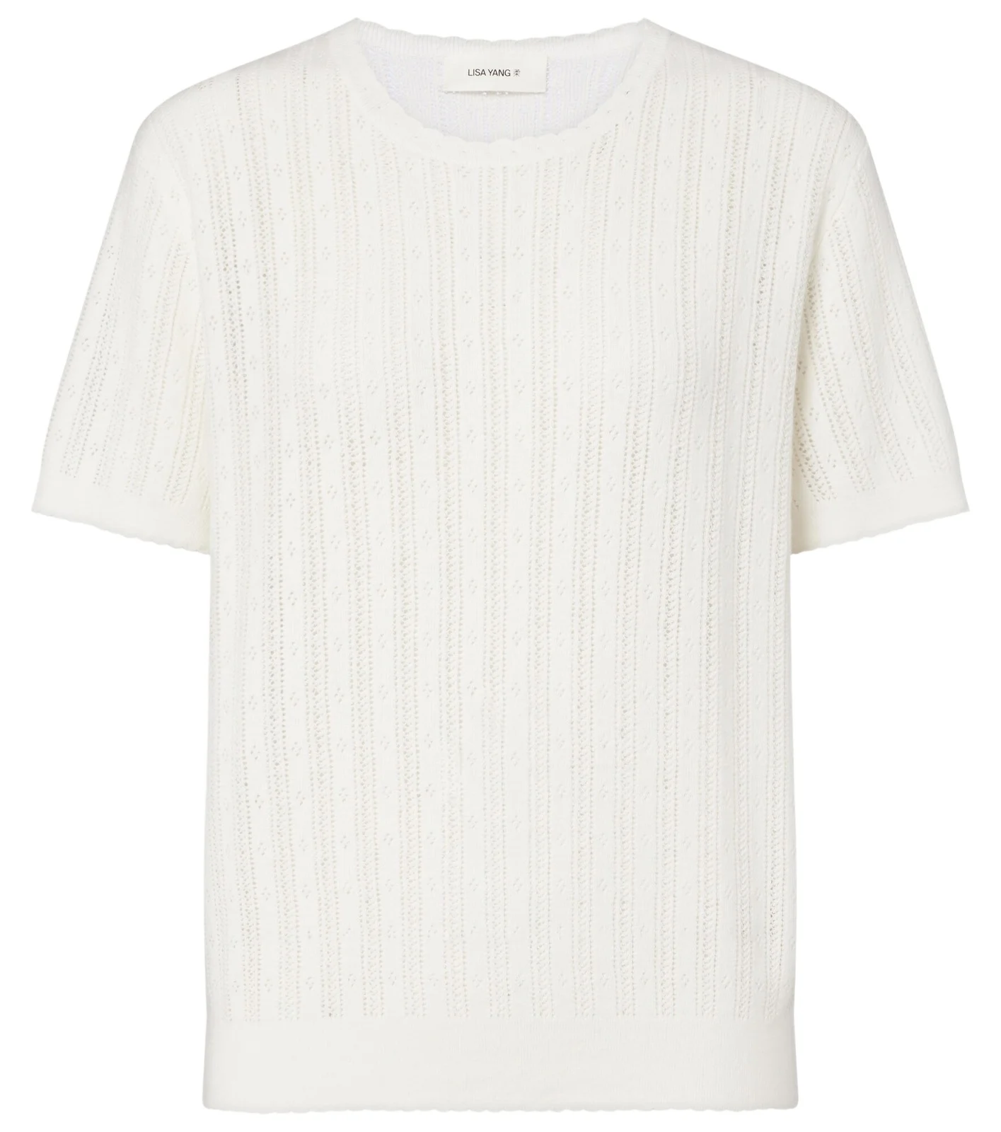Suyin pointelle cotton and cashmere sweater