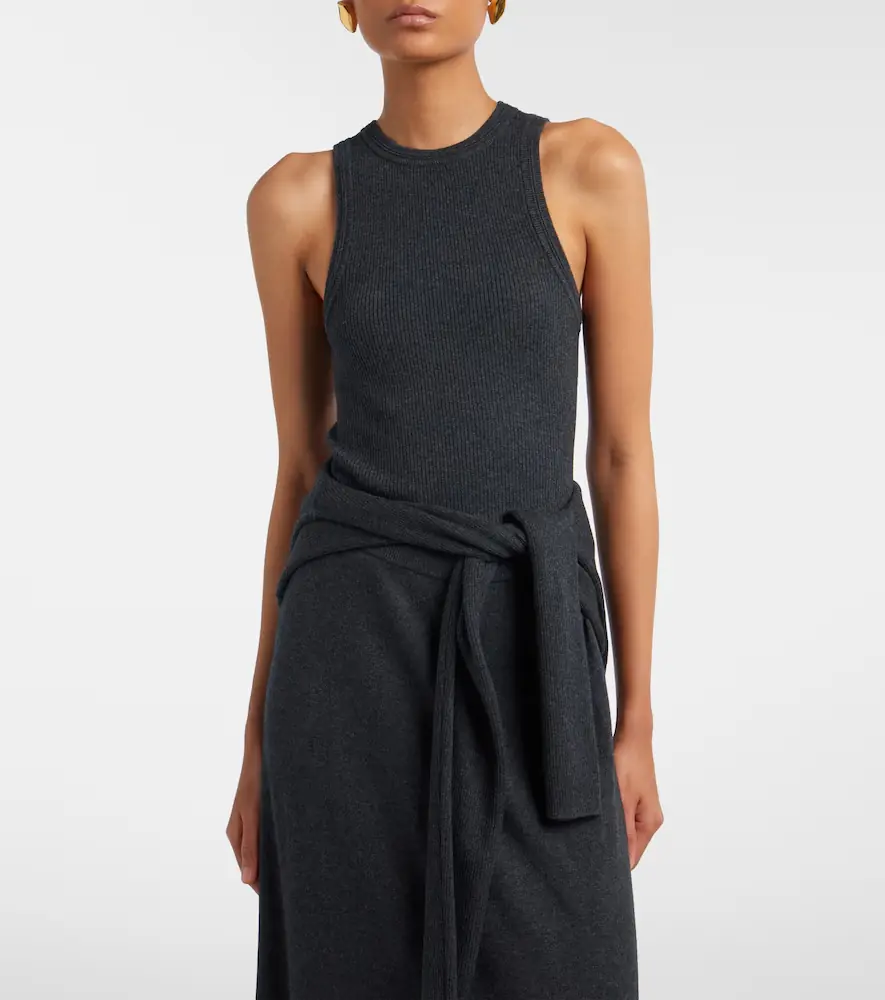 Lisa Yang Amya ribbed-knit cotton and cashmere tank top | Thumbnail 4