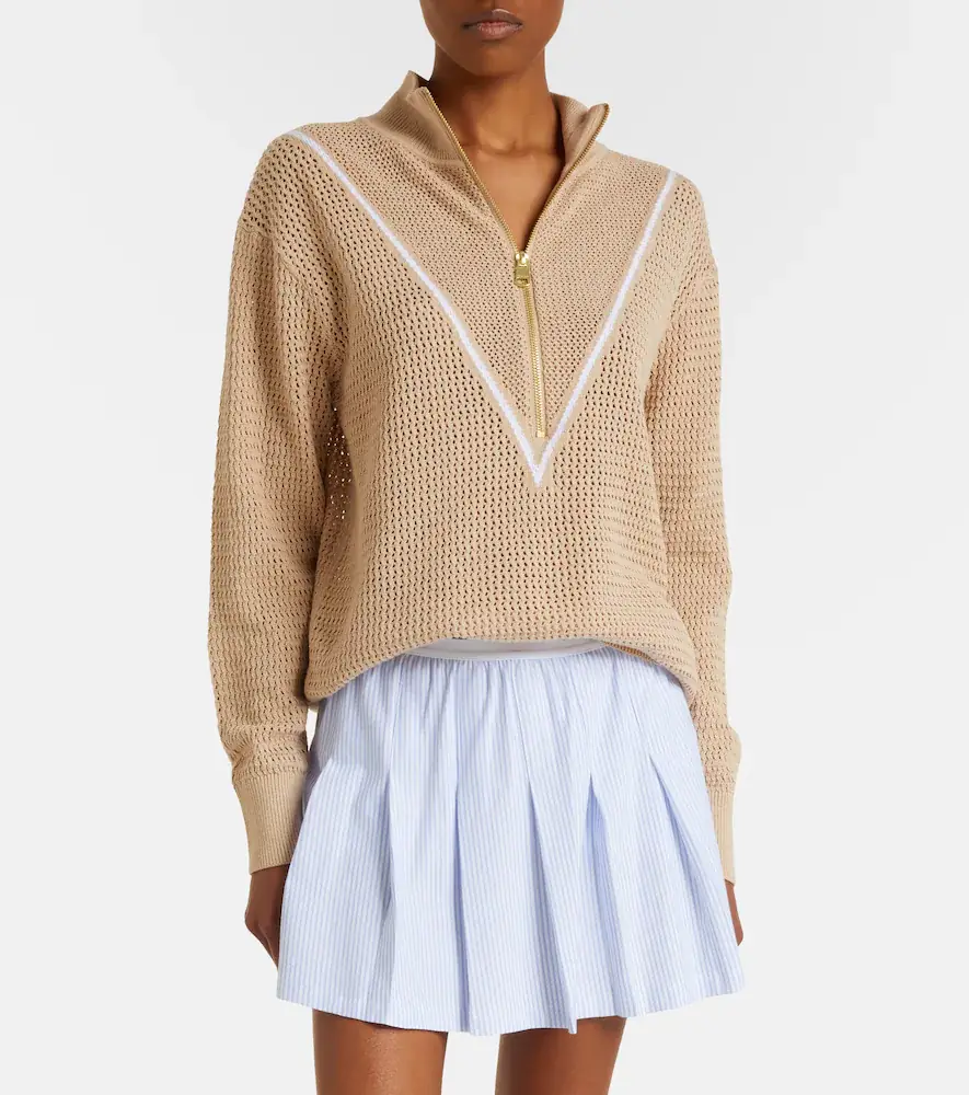 Varley Calva open-knit cotton half-zip sweater | Thumbnail 3 Varley Calva open-knit cotton half-zip sweater | Thumbnail 3