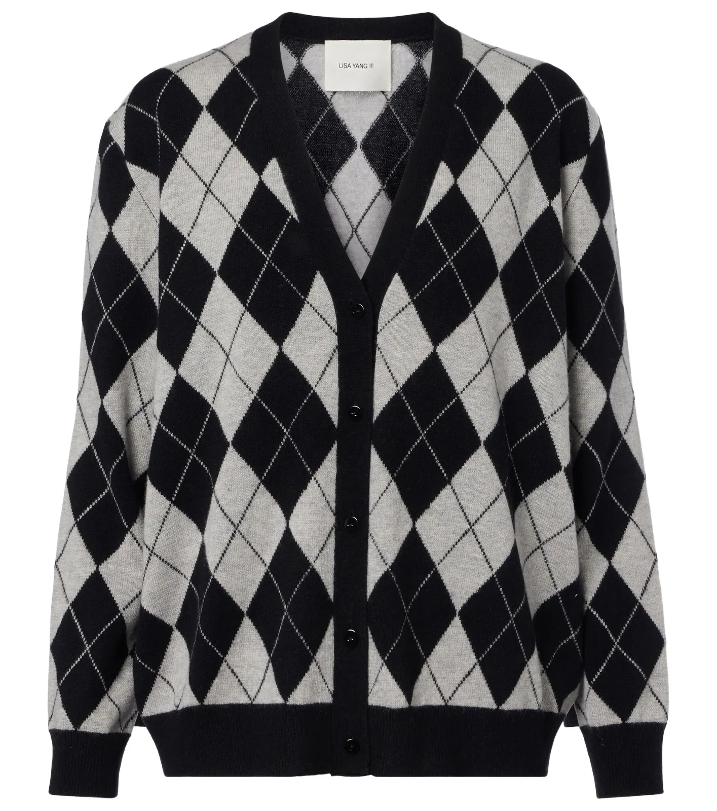 Raelyn argyle cashmere cardigan