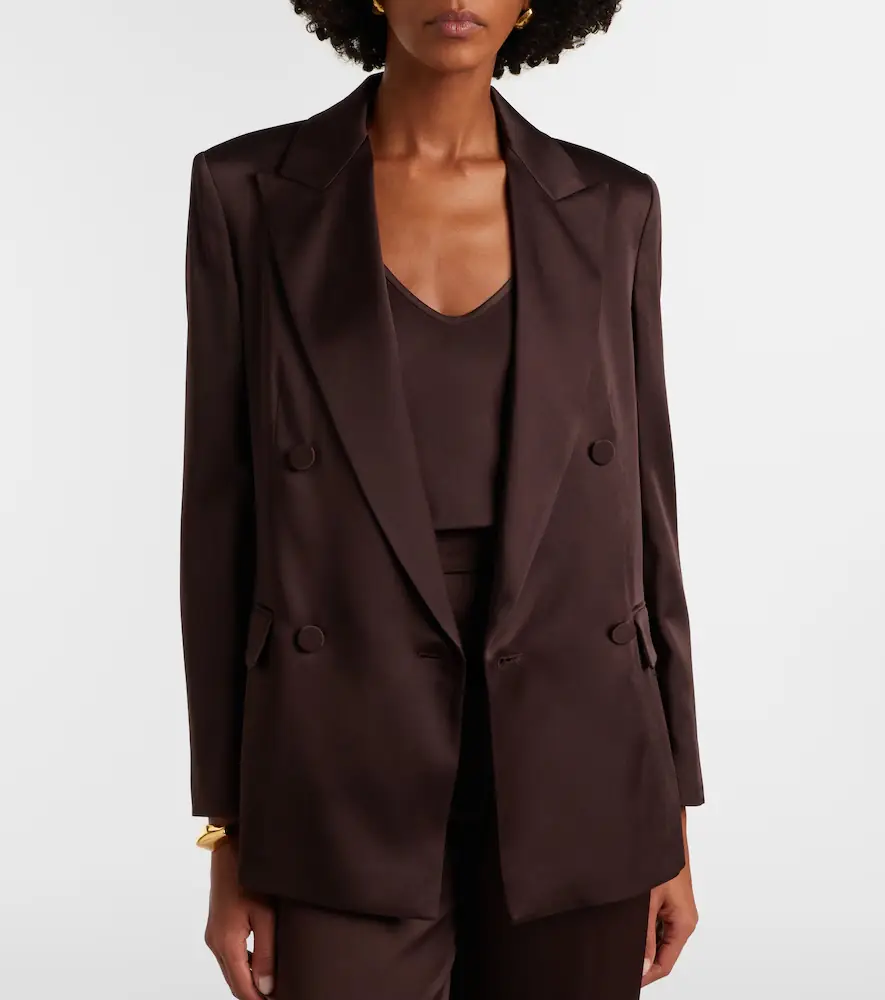 Max Mara Arca double-breasted satin blazer | Thumbnail 6 Max Mara Arca double-breasted satin blazer | Thumbnail 6