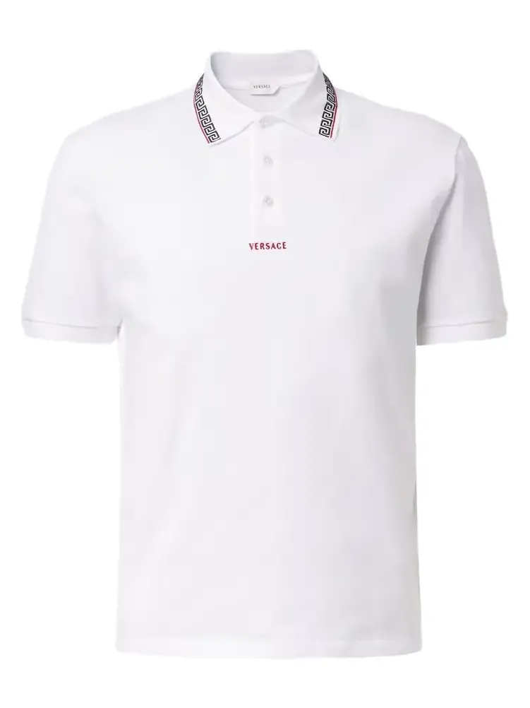 Greca cotton piqué polo shirt