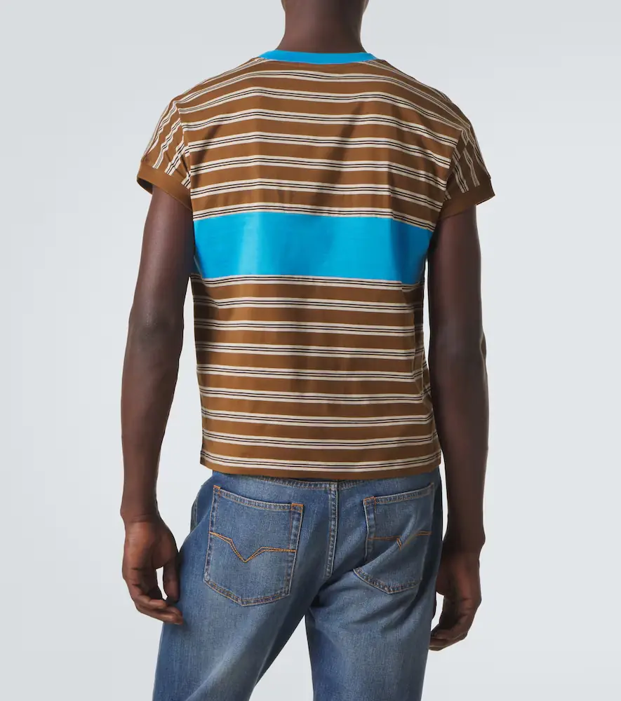Versace Logo striped cotton T-shirt | Thumbnail 4 Versace Logo striped cotton T-shirt | Thumbnail 4