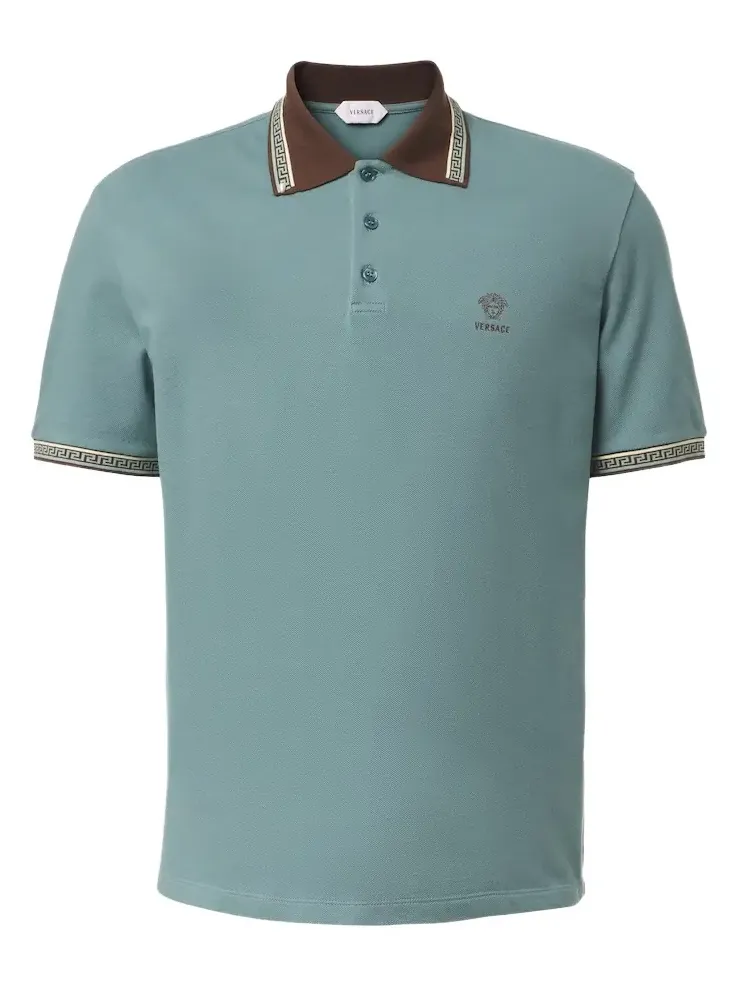 Greca cotton piqué polo shirt