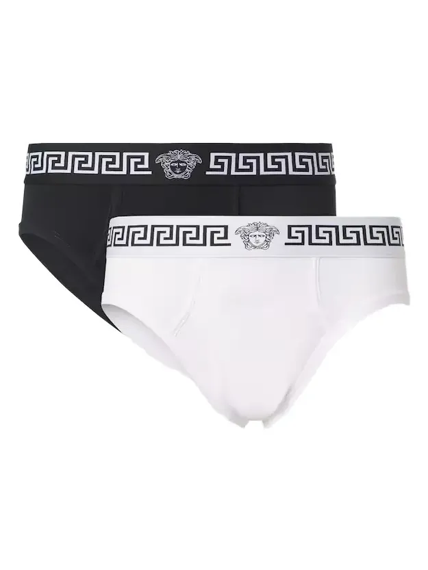 Set of 2 Greca Border cotton-blend briefs Set of 2 Greca Border cotton-blend briefs