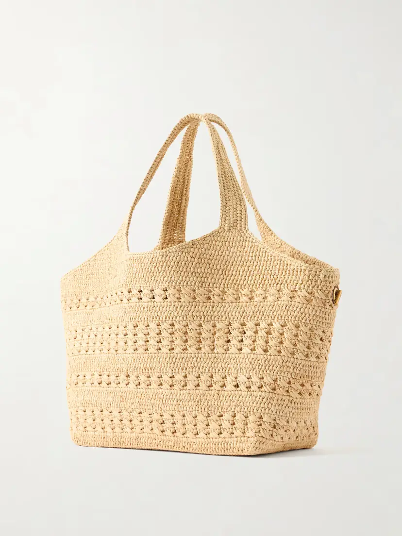 Saint Laurent Icare Medium Logo-appliquéd Raffia Tote | Thumbnail 4