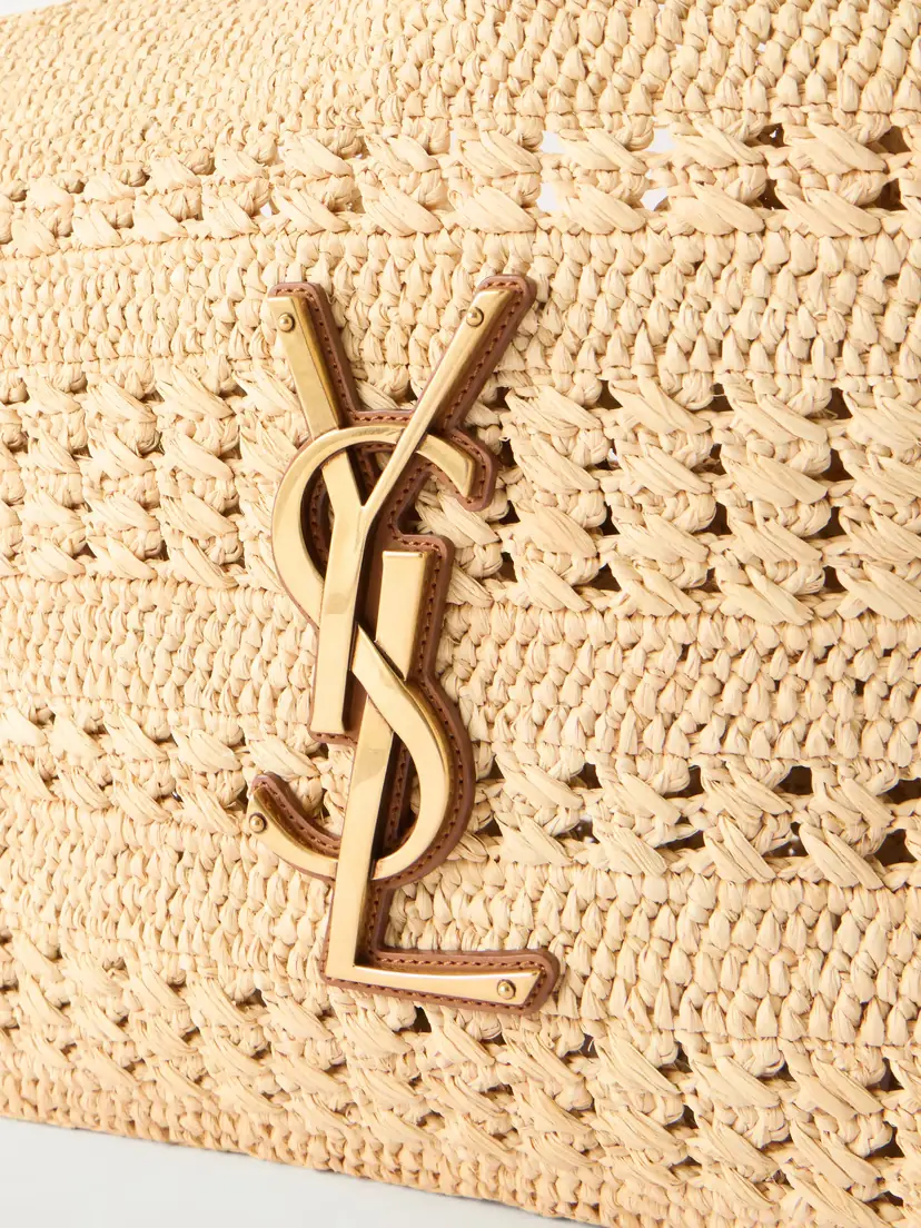Saint Laurent Icare Medium Logo-appliquéd Raffia Tote | Thumbnail 6